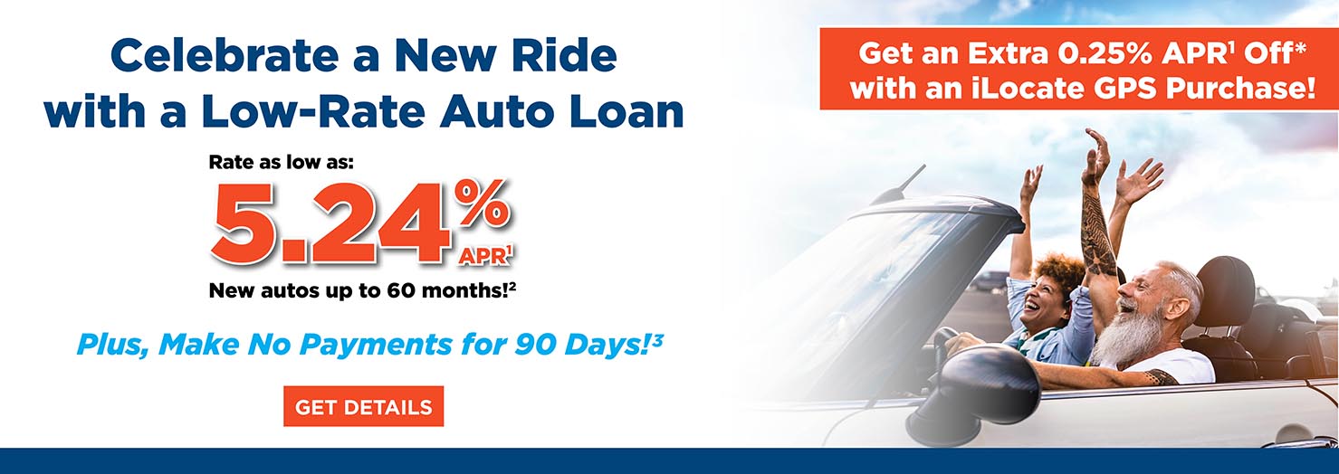 Celebrate a new ride with a low-rate auto loan!