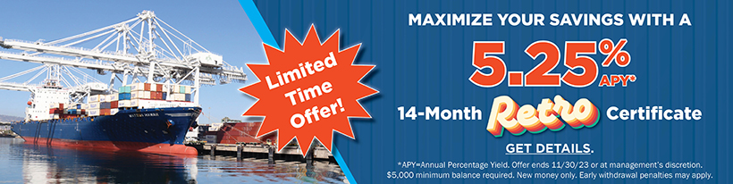 Maximize Your Savings with a 5.25% APY* 14-Month Retro Certificate.